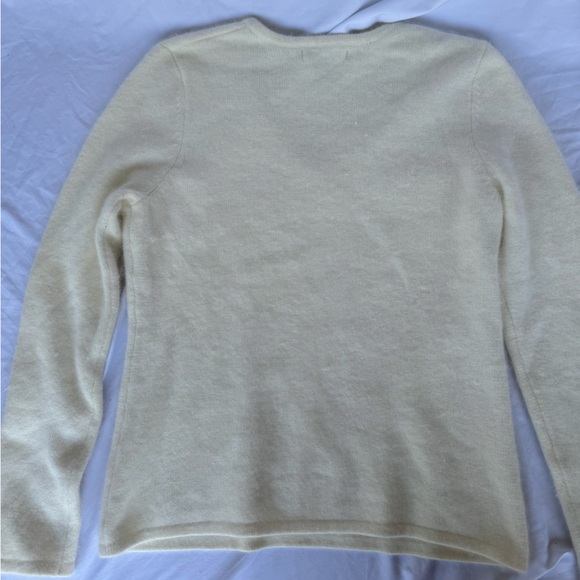 Sarah Spencer Cream Color Lambswool Angora Rabbit Hair V-neck Sweater size XL - Picture 5 of 8